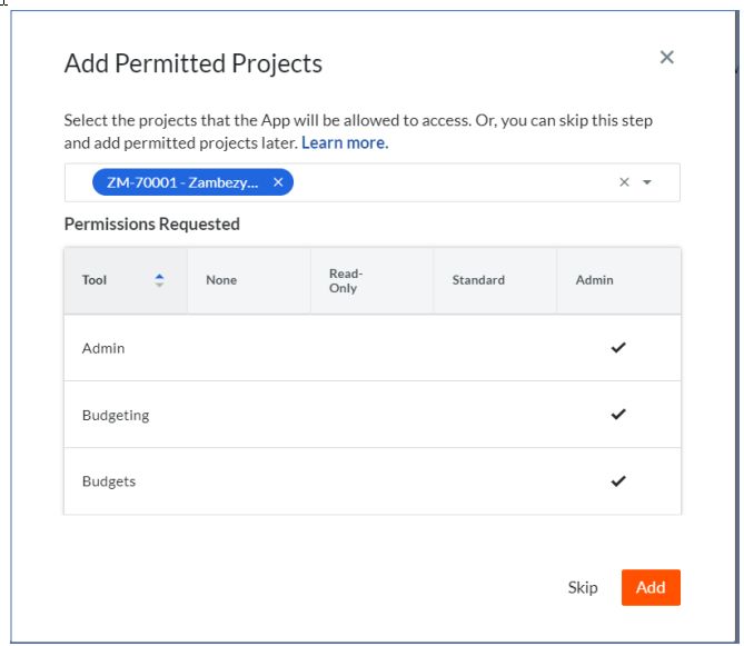 Procore_AddPermittedProjects