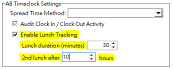 SY_AB Timeclock Settings